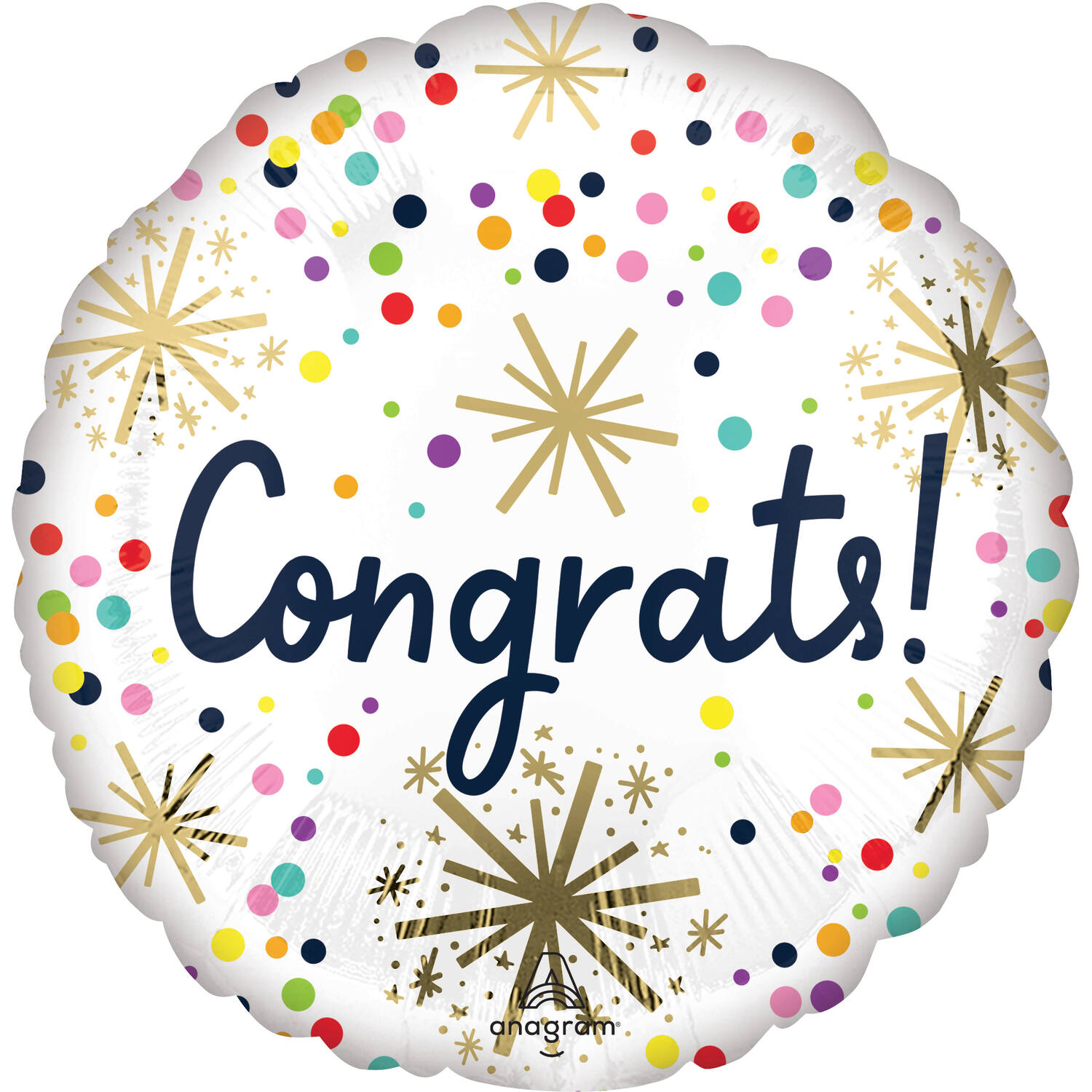 Foil Balloon - "Congrats!" - Confetti Sprinkle - 45 cm